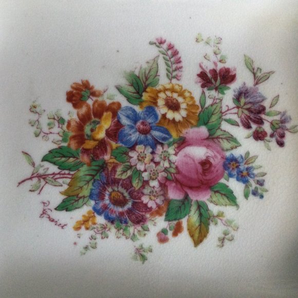 VTG Coalport mini Plate Bone China England Gold Trim Fragrance Floral Bouquet 4" - Picture 3 of 8